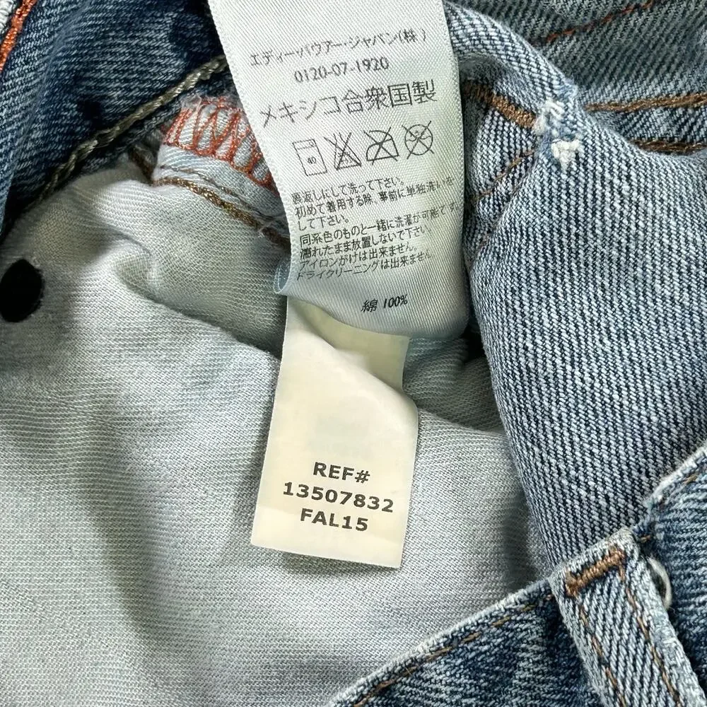 Eddie Bauer Men Jeans Size 33x32 Straight Blue Distressed Hems Classic Denim